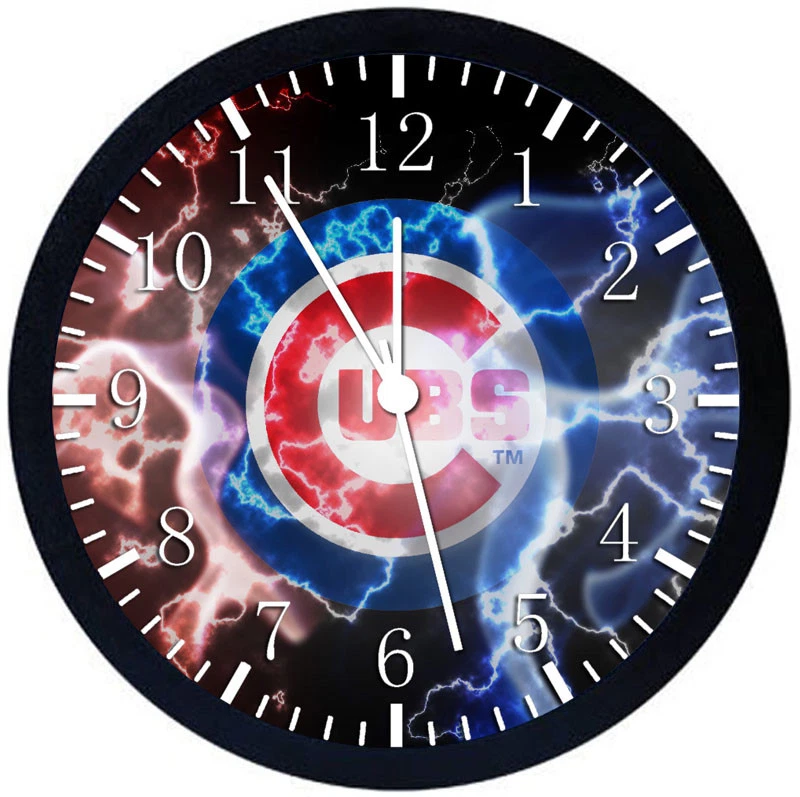 Reloj de pared Chicago Cubs marco negro bonito para decoración o regalos W340 Foto 1 de 1