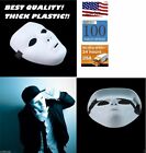 Blank Adult Male White Costume Face Mask Thick Plastic Phantom Dance Crew Group