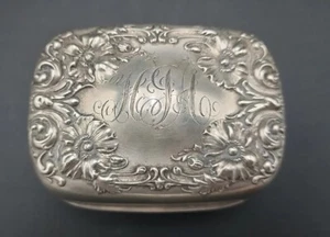 Vintage Wallace Sterling Silver Hinged Monogramed Soapbox Box Excellent Cond. - Picture 1 of 20