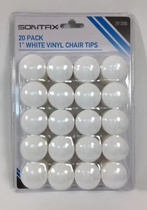 Sontax 20er-Packung 1 Zoll weiße Vinyl-Stuhlspitzen für Tische Stühle Barhocker schützt den Boden - Bild 1 von 2