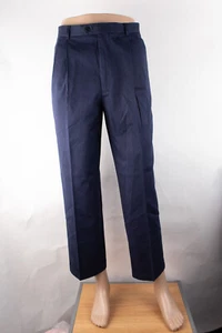 Zanella Sacks Fifth Avenue Pleated Front Slacks 32 (30 X 28) Men's Slacks Blue - Picture 1 of 9