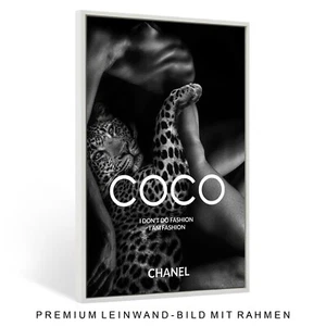 ✅  WANDBILD COCO - LEOPARD MODE LEINWAND BILD MIT RAHMEN , KUNST DEKO HAUS - Bild 1 von 8