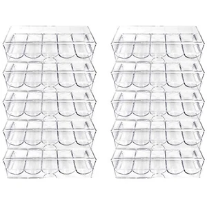 Poker Chip Holder Tray Racks- 10Pack Clear Acrylic Chips Rack Case with Cover... - Picture 1 of 6