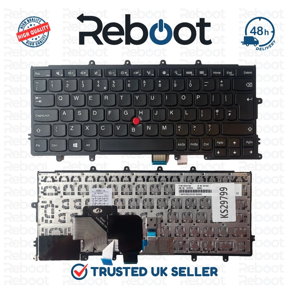 Compatible For Lenovo IBM ThinkPad X270 01EP062 UK Backlight Keyboard CS13XBL