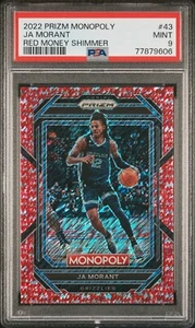 2022 Panini Prizm Monopoly 43 Ja Morant Red Money Shimmer 76/100 PSA 9 💥💥💥 - Imagen 1 de 2