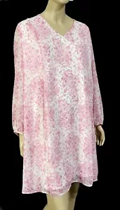 Abito nuovo con etichette INC trasparente romantico garofano rosa bianco cravatta a trapezio swing XL - Foto 1 di 9