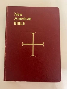 NEW AMERICAN BIBLE St Joseph Edition 1970 Illustrated Red Cover - Picture 1 of 7