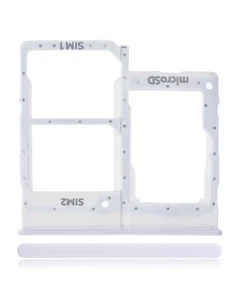 PLATEAU DOUBLE CARTE SIM COMPATIBLE POUR SAMSUNG GALAXY A20E (A202 / 2019) BLANC - Photo 1 sur 3