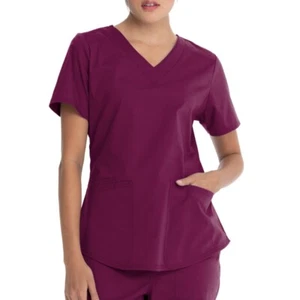 Scrubstar Women's Core Essentials Stretch V-Neck Scrub Top WM01T893 3XL Red - Picture 1 of 6