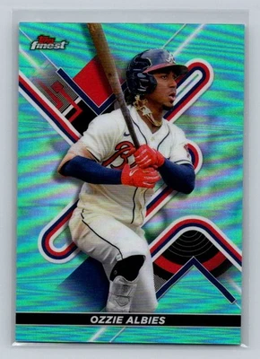 2022 Finest #32 Ozzie Albies Aqua Refractors #/199 - Image 1 of 2