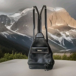 Gloria Vanderbilt Medium Travel Black Leather Crossbody Backpack Bag Purse - Bild 1 von 11