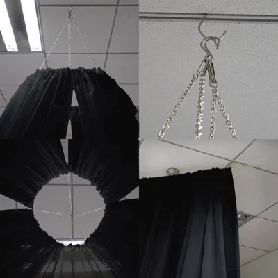 Cortina de techo transparente profesional negra de 10 x 30 pies cortinas decoraciones de fiesta Foto 1 de 4