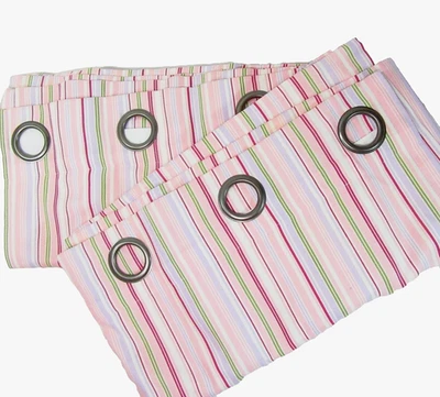 Juego de paneles de cortinas con ojal JCPenney Candy Stripe rosa multi algodón 2 piezas 78 x 82 Foto 1 de 4