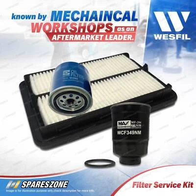 Wesfil Oil Air Fuel Filter Service Kit for Nissan Navara 2.5L TD D40 YD25 - image 1 of 2