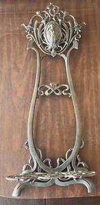 Antique 1800’s Art Nouveau Table Top Metal Easel Stand to Display Art or Photo - Picture 1 of 24