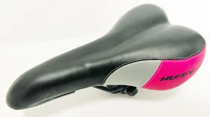 Huffy Black, Pink & Grey 10" x 6" Bicycle Seat & Seat Clamp - nos - Picture 1 of 9