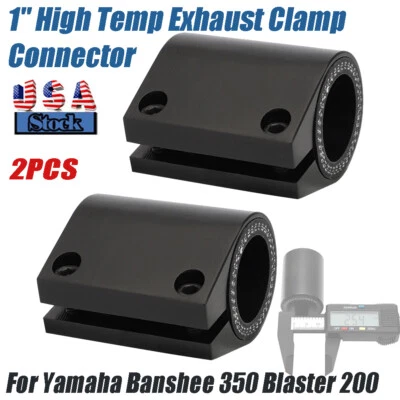 2x 1"High Temp Exhaust Clamp Connector Billet For Yamaha Banshee 350 Blaster 200 Foto 1 de 4