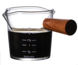 AlTaGru Espresso Shotglas 70ml mit 2erAuslauf und Holzgriff - Bild 1 von 1