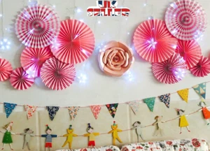6 x Ventilador de papel Flores Boda Bebé Cumpleaños Fiesta Tela Papel Mesa Decoración - Imagen 1 de 21