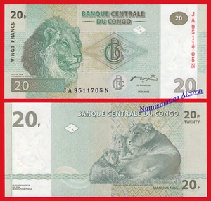 CONGO 20 Francs francos 2003 G&D Pick 94A SC / UNC - Picture 1 of 1