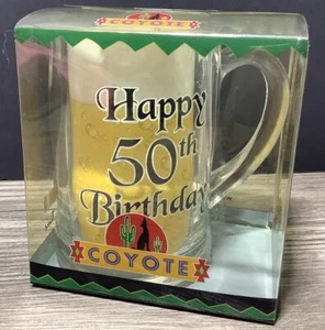 Taza de cerveza de vidrio feliz 50 cumpleaños grande barra transparente artículos para bebidas idea de regalo coyote - Imagen 1 de 16