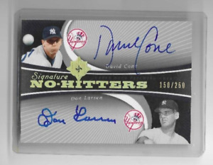 2005 UD Ultimate Signatures No Hitters David Cone/Don Larsen on card auto /250