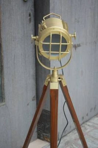 Modern Floor Brass Lamp Tripod Studio Searchlight Spot Light For Home/Office - Picture 1 of 6