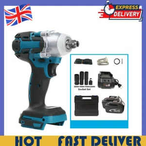 18V 1/2" Brushless Impact Wrench Driver Cordless+Li-Ion Battery 520NM For Makita - Picture 1 of 9