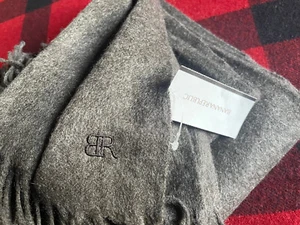 NEW RARE BANANA REPUBLIC HOME SOFT 100% CASHMERE CHARCOAL GRAY THROW BLANKET - Picture 1 of 12