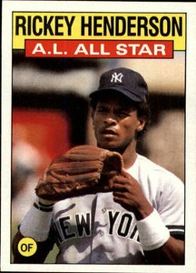 1986 Topps New York Yankees Baseball Card #716 Rickey Henderson AS