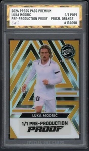 PASE DE PRENSA 2024 PREMIUM LUKA MODRIC PRUEBA DE PREPRODUCCIÓN SOC POP1 1/1 AUTÉNTICO - Imagen 1 de 2