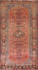 Vintage Tribal Geometric Sirjan Area Rug Wool Hand-knotted Oriental Carpet 5'x9'