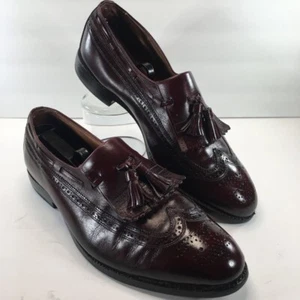 Allen Edmonds Mens Arlington Loafers Burgundy Tassel Slip On Wingtip Shoes 11 B - Picture 1 of 11