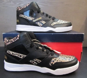 Reebok BB4500 Court Basketball Girls Black Size 5.5 Leopard & Black NEW Box NIB - Picture 1 of 6