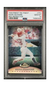 1999 Topps Finest Team Finest Red Refractor /50 Mark McGwire #TF2 PSA 10 GEM MT