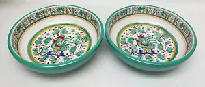 Le Cadeaux Hahn grün/türkis 2er Set Müslischalen Melamin 7 1/2" - Bild 1 von 2