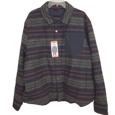Pendleton  Shacket mens XXL Conway Mount Hood Badland Stripe wool snap zip NEW - Image 1 of 4