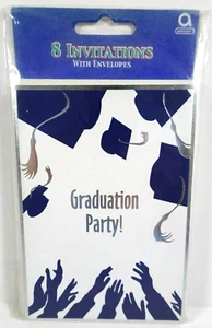 Amscan Graduation Party Invitations 8 Cards and Envelopes NOS - Picture 1 of 6
