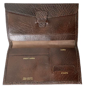 Brown real leather wallet made in Britain in excellent condition Traditional aag - Picture 1 of 5