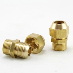 5pcs 10mm Flare Tube x 1/4"BSP Male Thread Pipe Brass Adapter w Nut Connector #A - Bild 1 von 4