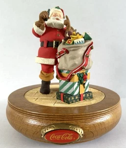 Coca-Cola Santa With Bag fOf Toys Music Box Vintage 1989 - Picture 1 of 12