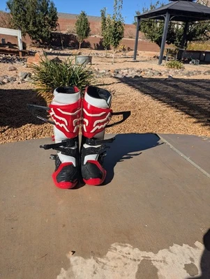 Botas de motocicleta todoterreno Fox Racing Comp R para hombre - rojas/negras/blancas talla 14 Foto 1 de 4