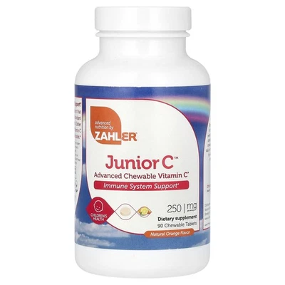 Junior C, Vitamina C Masticable Avanzada, Naranja Natural, 250 mg, 90 Masticables Foto 1 de 2