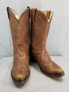 VTG Durango DB562 Men's Leather Western Metal Tip Cowboy Boots Brown Size 7.5D - Picture 1 of 15