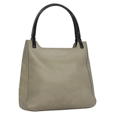 Auténtico bolso de hombro PRADA de cuero plástico gris marrón oscuro bs21988 Foto 1 de 4