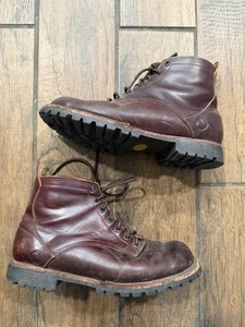 Origin Boots Mens Size 11.5 EE Brown Leather Lace Up Vibram Made in Maine USA - Picture 1 of 16