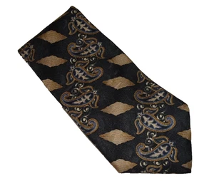 STAFFORD 100% Silk Neck Tie Geometric Paisley Gray 58" x 4" - Picture 1 of 4