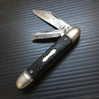 Vintage 1950 The IDEAL 2-Blade Pocket Knife with Black Handle 3.25"L - Image 1 of 3