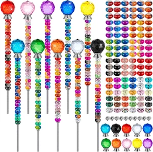 230 Stck. Perlen Gartenpfähle, DIY Feenstab Gartenpfahl Perlen Sets mit 200 - Bild 1 von 12