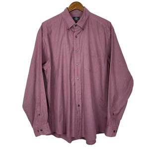 Brooks Brothers Large Men's Maroon Checkered Plaid Long Sleeve Button Down Shirt - Picture 1 of 9
